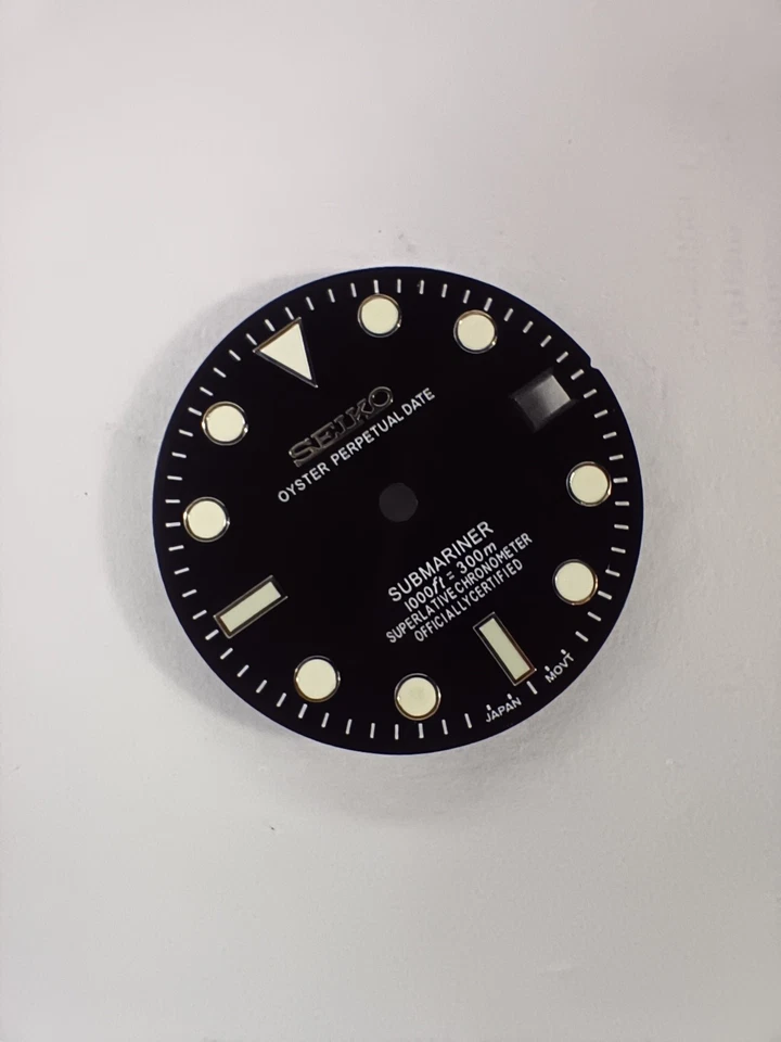 Nuevo Repuesto Negro Submariner Fecha 300m Dial para Seiko 7S26 NH35 SKX007 Foto 2 de 3
