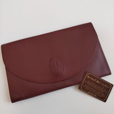 Cartier Must de Cartier Vintage Leather Clutch Bag Bordeaux from Japan