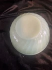 Vintage 6” Fire King Anchor Hocking Swirl Jadeite Shell Mixing Bowl Ovenware