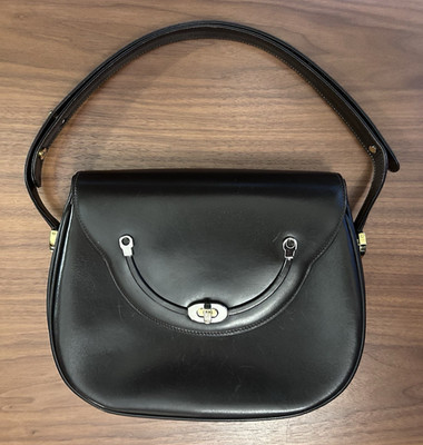 Vintage Classic Luxury Structured Brown Leather Shoulder Bag by BALLY Made Italy