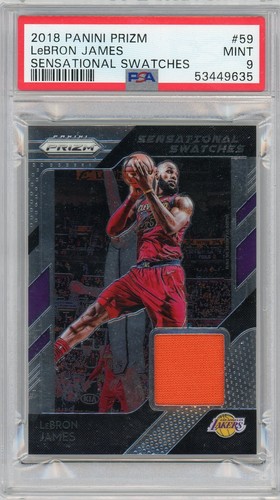 2018 Prizm Lebron James Sensational Swatches PSA 9 Game Worn Patch