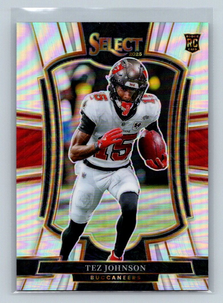 2025 Panini Select #138 Tez Johnson Silver Prizm RC Tampa Bay Buccaneers
