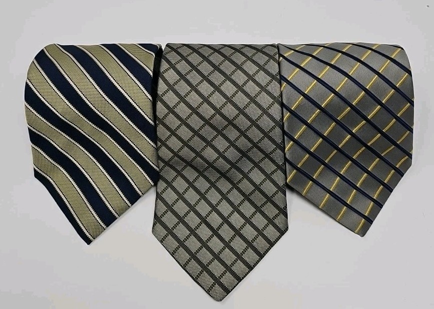 Brooks Brothers Basics Pure Silk Ties Mens Stripes Geometric Repp
