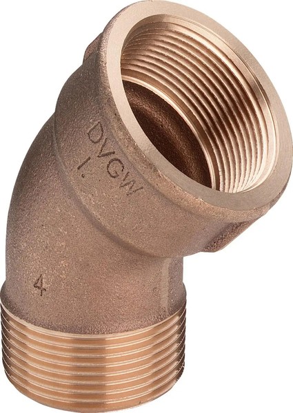 Viega Bogen 45 Grad, R 2, Rp 2 Rotguss Oder Siliziumbronze Modell 3121 650711-image