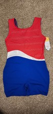 Cat and Jack Girls Dance GYMNASTICS Leotard Red Blue White L 10/12