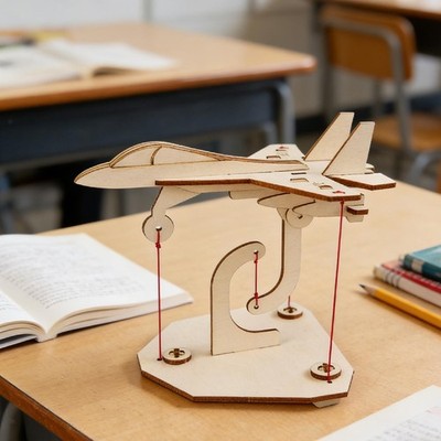 Wooden Suspension Aircraft Model Kit Kids Gifts Assembly Science Experiment