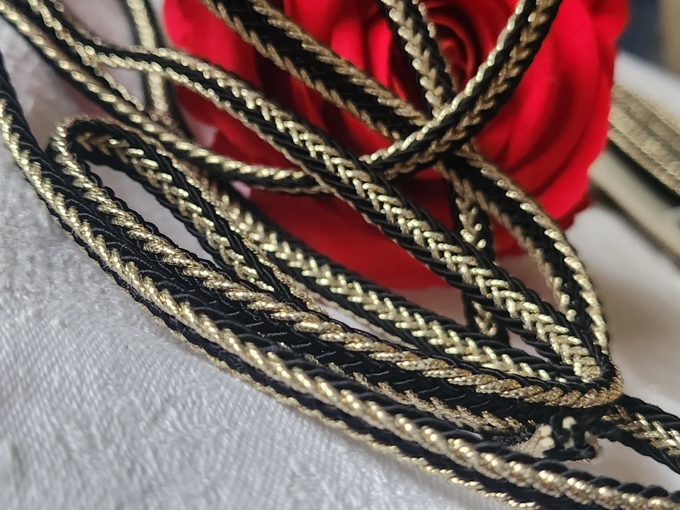 Galon vintage noir doré made In France  2 métres sur 0,6 cm A3 - Photo 2/4