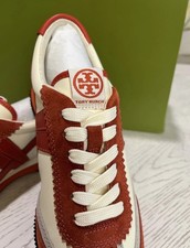 NIB 238 Tory Burch Hank New Ivory/Red Sneakers Sz 7 US