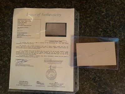 Billy Martin JSA Hand Signed Autograph Index Card