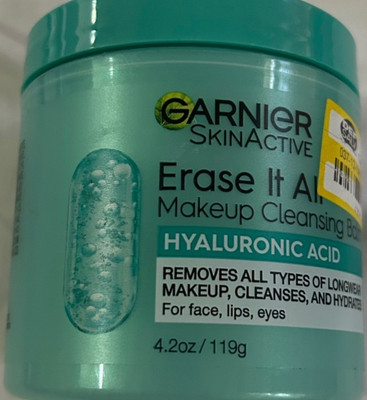 GARNIER SKIN ACTIVE ERASE IT ALL MAKEUP CLEANSING BALM HYALURONIC ACID 4.2 oz