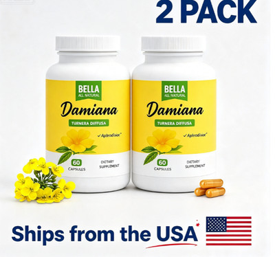 2pc Bella All Natural Damiana Leaves Dietary Supplement,60ct Free shipping