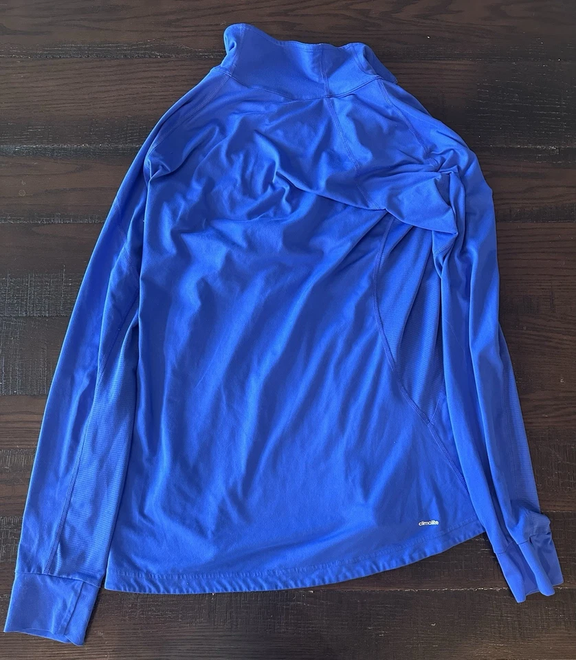 阿迪达斯 Climalite 女式 1/2 拉链套衫上衣 AH6816(大号)MSRP 68 美元 — 第 3/4 张图片