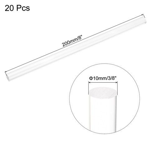 20pcs Acrylic Round Rods 3/8" x 8" Clear Plastic Acrylic Dowel Rods - Afbeelding 2 van 5