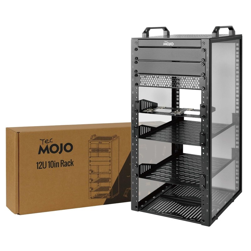Tecmojo 12U Network Rack, 10 inch Mini Server Rack with 12U/10in/Black