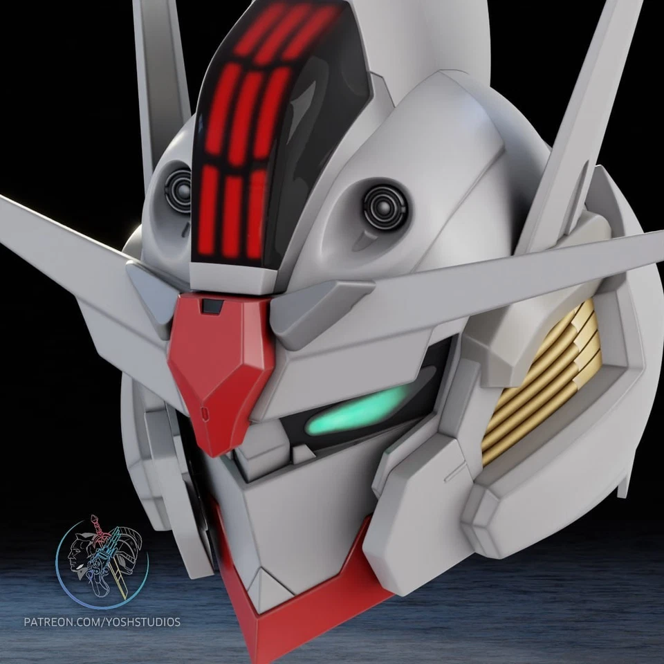 Ariel Gundam鳕鱼面具头盔角色扮演未上色未组装 — 第 2/4 张图片