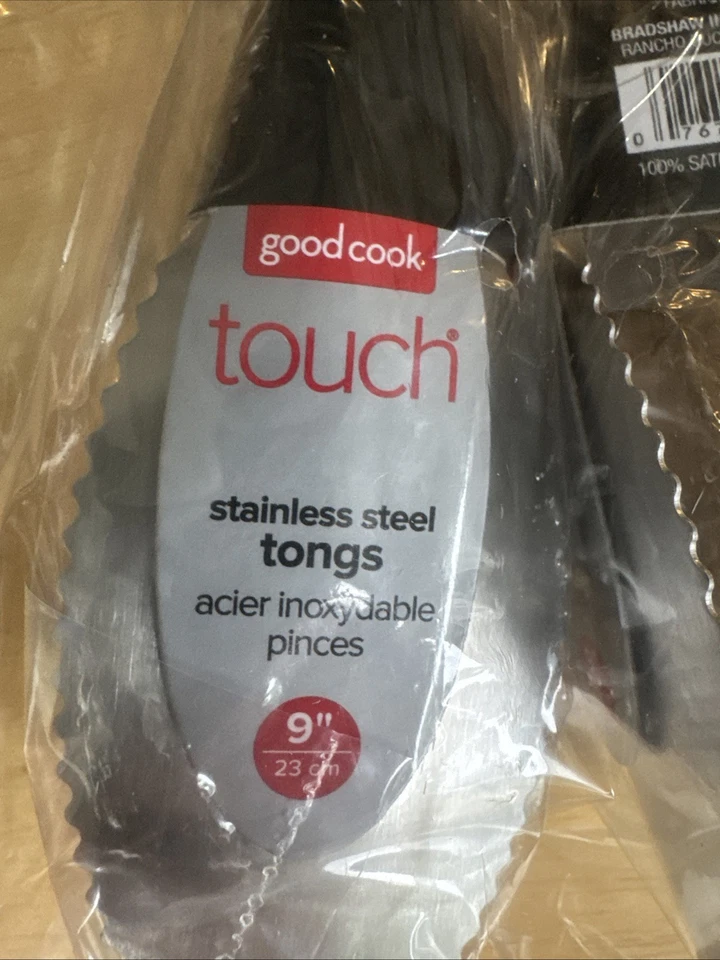 GoodCook Stainless Steel Serving Locking 9 inch Tongs 3 Pack! - Image 4 of 4