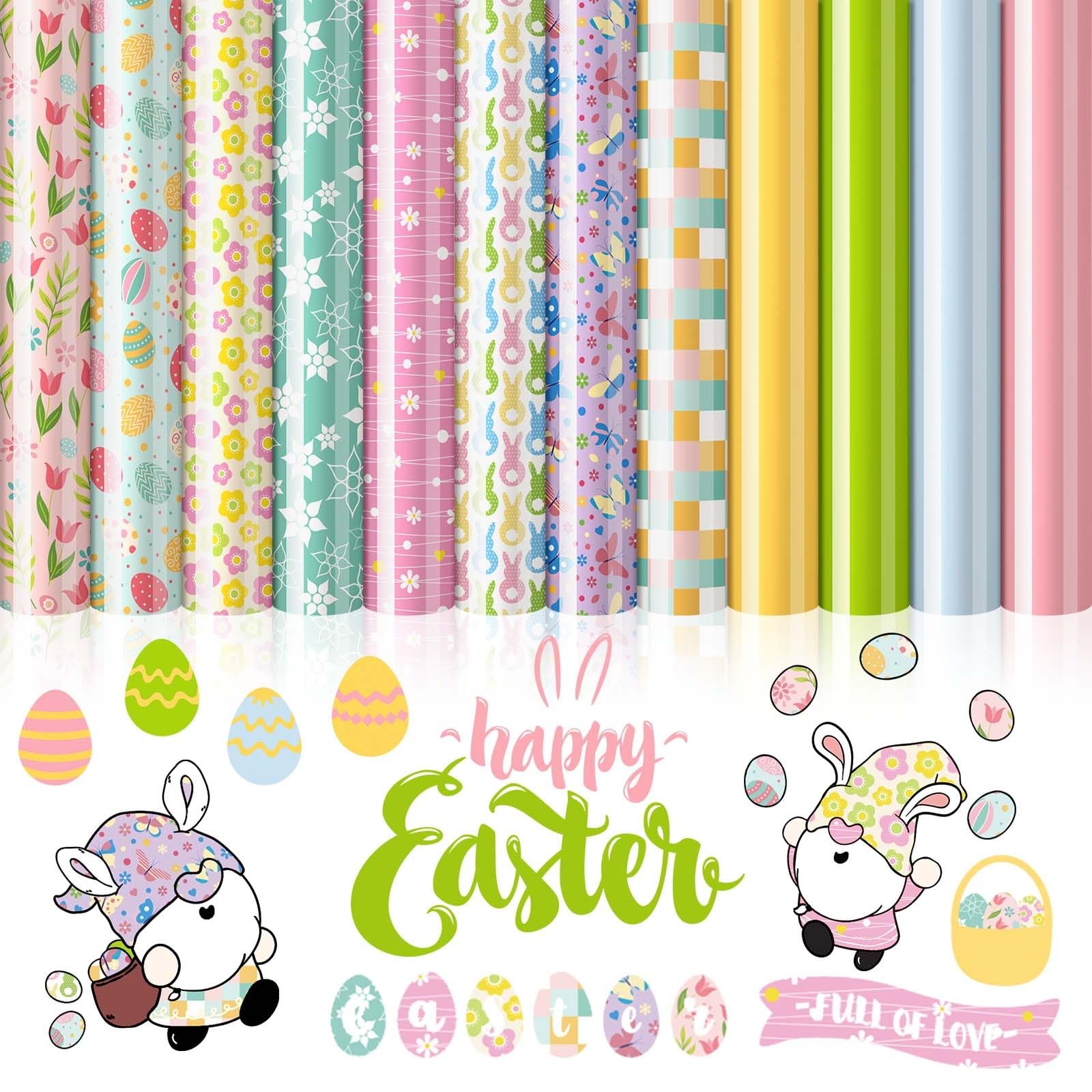 12 Sheet Easter Heat Transfer Vinyl Spring Floral Pattern Ir