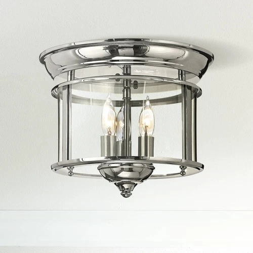Hinkley Gentry 11 1/2" Wide Polished Nickel Ceiling Light - Picture 1 of 3