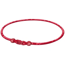 Phiten Classic Star Titanium Single Strand Necklace Red - 18 Inch