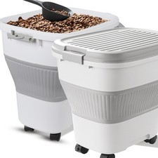 35 Lbs Dog Food Storage Container 2PCS, Collapsible Dog Food Container with S...
