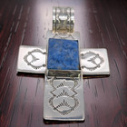 ESTATE STERLING SILVER NAVAJO ORVILLE WHITE LARGE BEAD BAIL CROSS PENDANT #8099 — photo 2