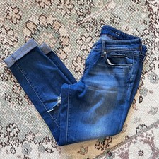 Levi's Mid Rise Demi Curve Slim Crop Jeans 27 4 Distressed Ankle Women's