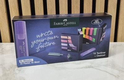 Faber-Castell Textliner 46 Set 16 Stück Textmarker Metallic Pastel Neon Deskset
