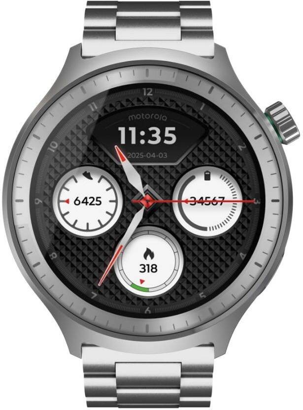 MOTOROLA moto watch Smartwatch (Matte Silver / Matte Silver band