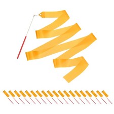 20 Pcs Dance Ribbons, 78.7" Gymnastics Ribbon Streamers, Orange Yellow