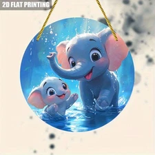 Retro Mini Animal Artwork Round Aluminum Wall Decor Home Cafe