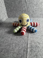 PEBBLE OCTOPUS Crochet Rattle Toy 4 Pebblechild Organic Cotton Handmade