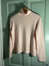 Valerie Stevens Light Pink Cashmere Turtleneck Sweater XL