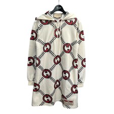 GUCCI Interlocking Technical Jersey Half Zip Hoodie 681269 Ivory Size:
