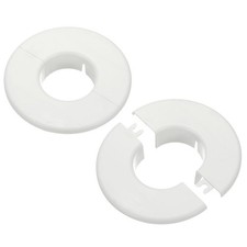 2 Pcs Wall Split Flange 2.01" 51mm Round Detachable Escutcheon Buckles White
