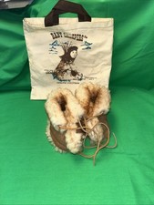 Vintage Baby Teepee Creepers Slippers Moccasins Genuine Sheepskin