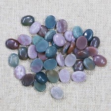 50pcs Natural Indian Agate Oval CAB CABOCHON 8x10mm for DIY Jewelry No Holes