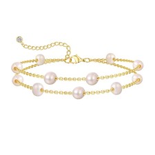 BERISO Gold Pearl Bracelets for 2layer Pearl-Gold, Pearl-Gold