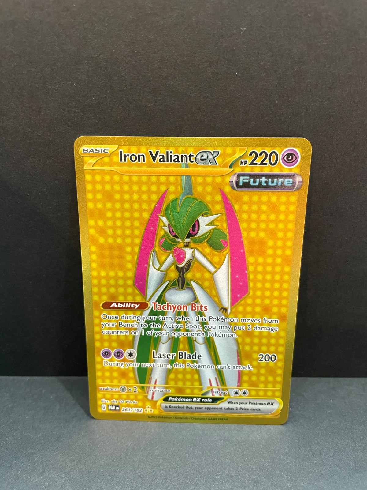 Iron Valiant ex Gold Hyper Rare 261/182 Paradox Rift Pokémon Card NM