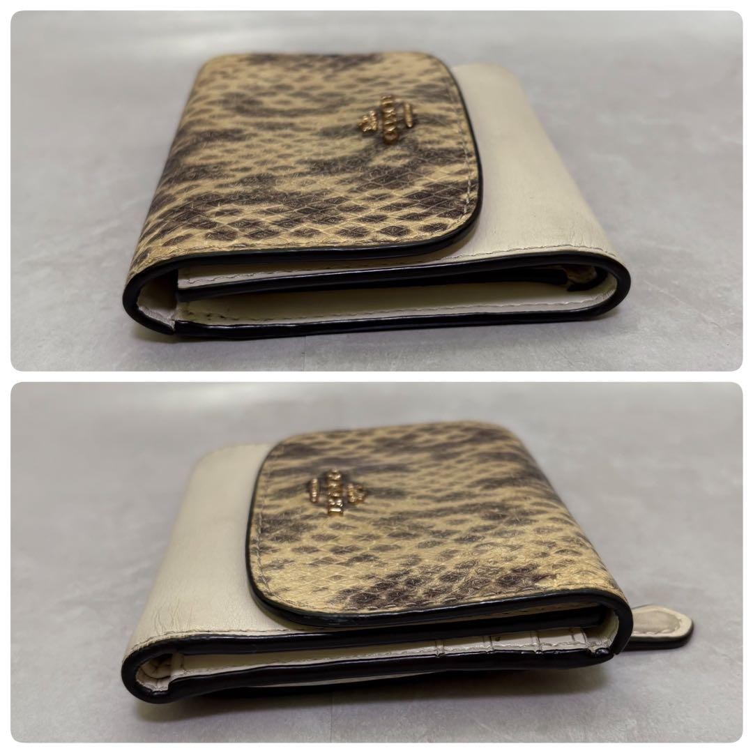 Coach Python Embossed Tri-Fold Wallet Leather Com… - image 5