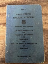 Vintage UNION PACIFIC RAILROAD RR Co Test Questions Answers 1956 Form 7154 Book
