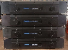 Four Alesis RA-100 230W/4-Ohm Amplifiers completely re-capped & tested.