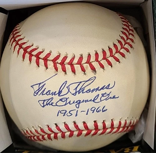 FRANK THOMAS SIGNED ONL RAWLINGS BASEBALL METS PIRATES CUBS PHILLIES REDS DEC