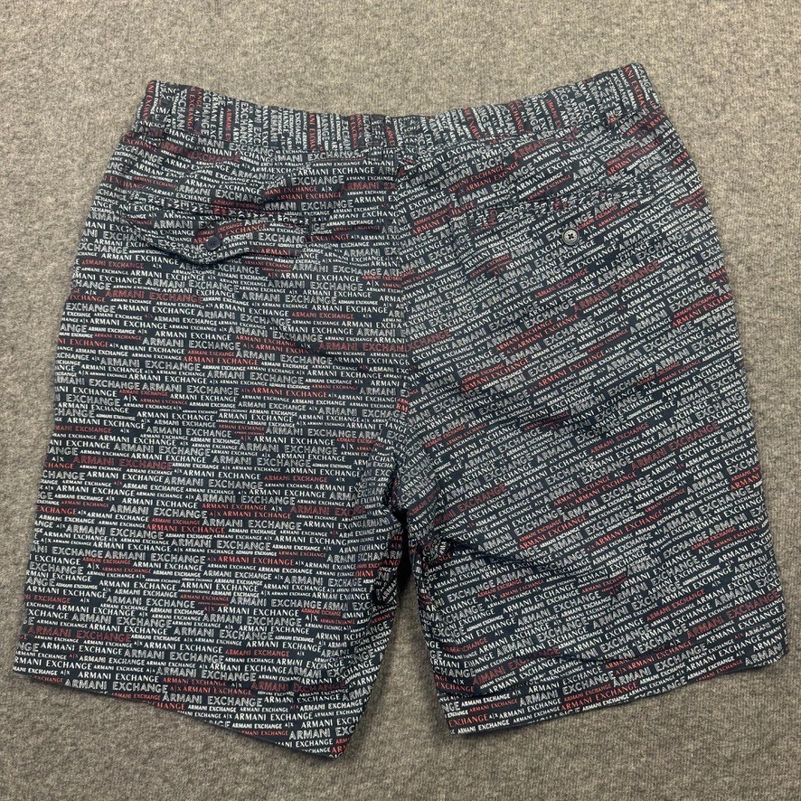 Armani Exchange A|X Shorts Men 35x9 Black All Over Print Designer Streetwear - Image 3 of 4