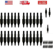 Precision-Machined 24 Pcs Archery Field Tips - 100 Grain for Bows & Crossbows