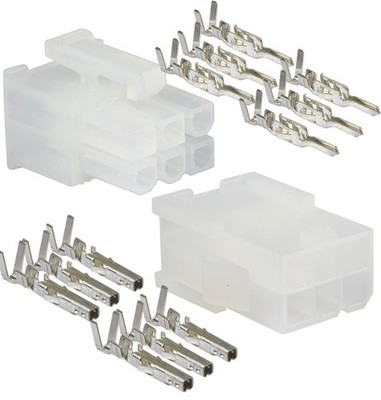 Molex 6 Circuit Wire Connector - 5 Complete Conn. W/Pins Mini-Fit Jr  