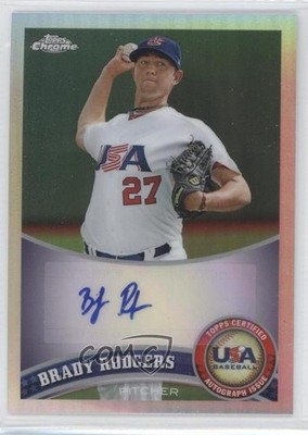 2011 Topps Chrome Refractor 84/199 Brady Rodgers #USABB19 Auto 0o9
