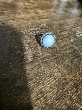 Vintage Sterling Silver Ring with Blue Cabochon Stone   Boho Size 6 Or 7
