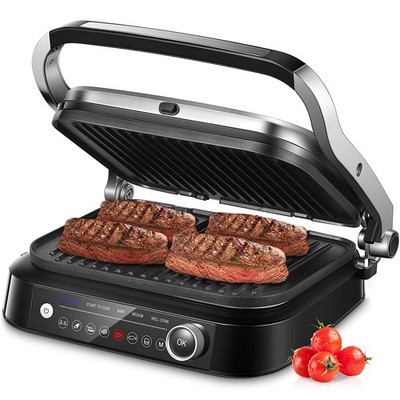 Sandwichtoaster Kontaktgrill Paninigrill Sandwichmaker Edelstahl 2100W Antihaft
