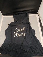 OshKosh B'gosh Hoodie Girl Sz 12-18M Blue 100 Cotton Ruffle Hem Pullover Top