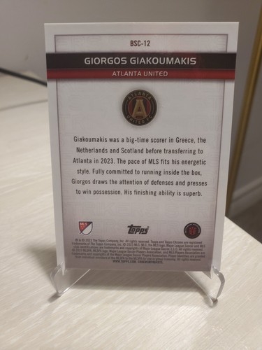 2023 Topps Chrome MLS Giorgos Giakoumakis Teal /99 City Strikers - Picture 2 of 2